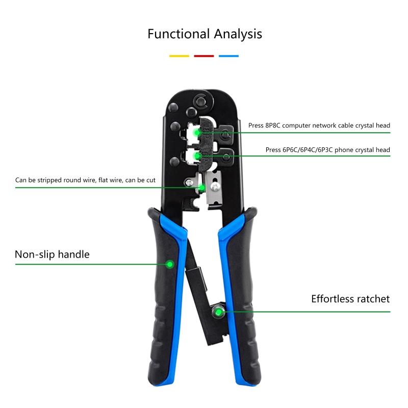 RJ45 Crimping Tool RJ45 Network Cutting Tools 6P 8P RJ45 Crimper Cutter Stripper Plier for Network Cable Crimp Crimper