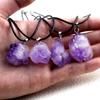 Clavicle Chain Irregular Shape Faux Crystal Purple Natural Stone Pendant Necklace MIT