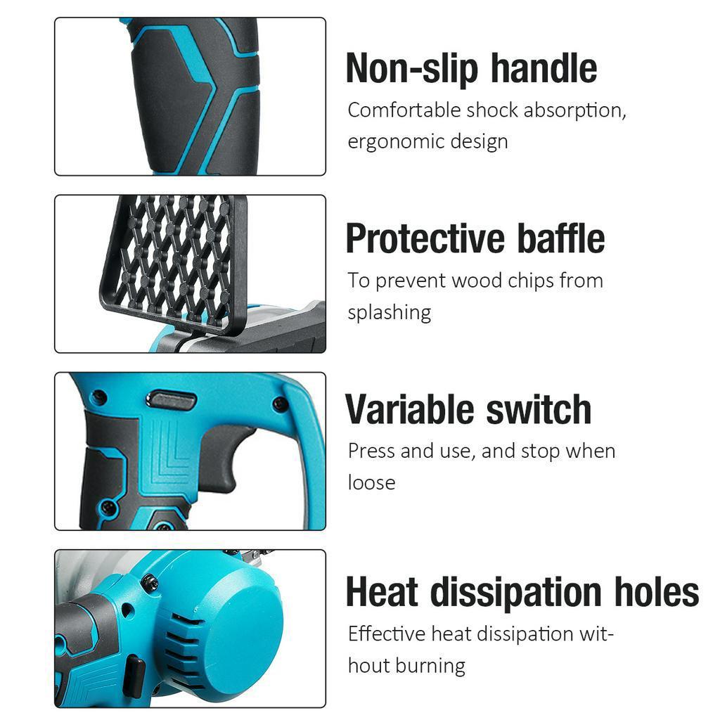 8 Inches Brushless Cordless Electric Chainsaw Pruning Saw Rechargeable Woodwork Cutter Garden Logging for 18-21V Battery