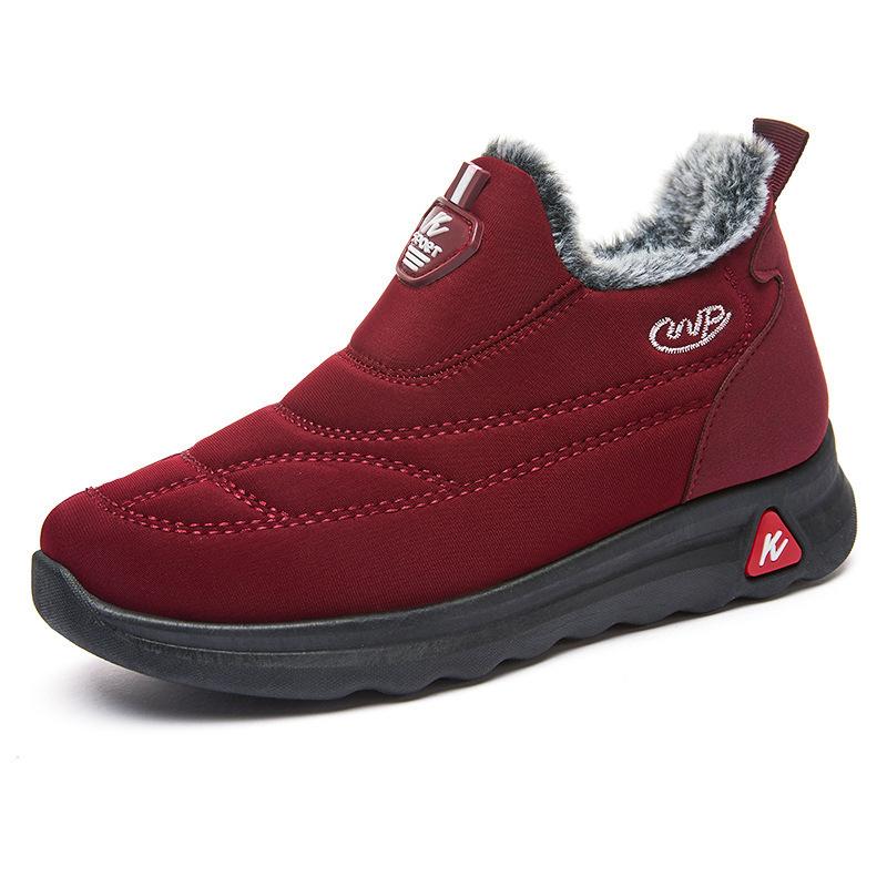 Хлопковая обувь новая пара женская обувь бархатные утепленные зимние сапоги с высоким голенищем теплые короткие ботинки морозостойкие на толстой подошве хлопковые ботинки