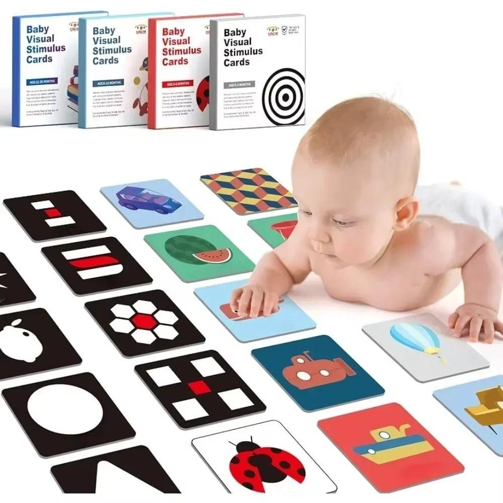 Montessori Baby Visual Stimulation Cards Sight Games Baby Flash Cards  Visual Development