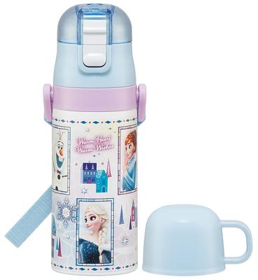 Бутылка для воды 350 мл Disney Frozen 23 для детей и девочек, прямая питьевая кружка для питья 2WAY с чашкой из нержавеющей стали SKDC3-A