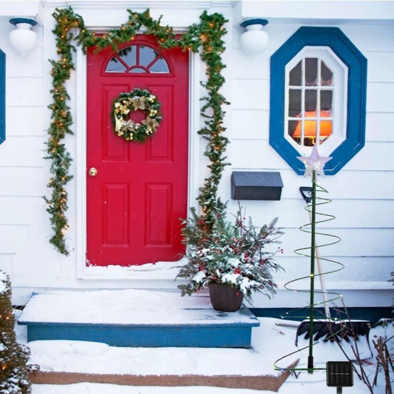 Christmas Solar LED Tree Lights Outdoor Garden Yard Patio Decoration for Holiday Festive Atmosphere Christmas Decor