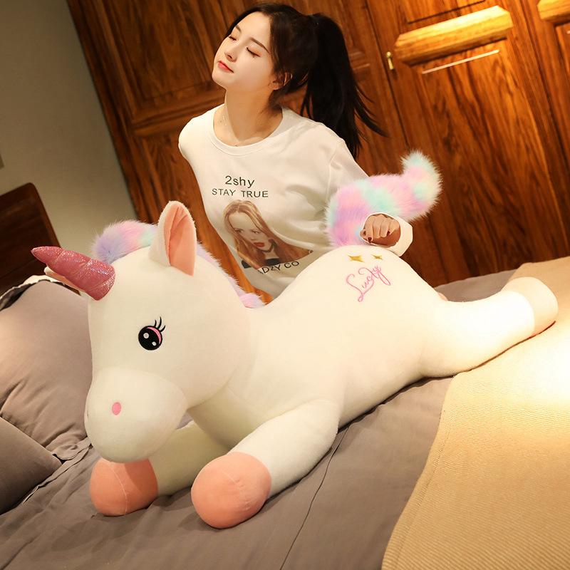 Girl Heart Lying Unicorn Doll Plush Toy Pink Unicorn Doll Children Accompany Soothing Doll