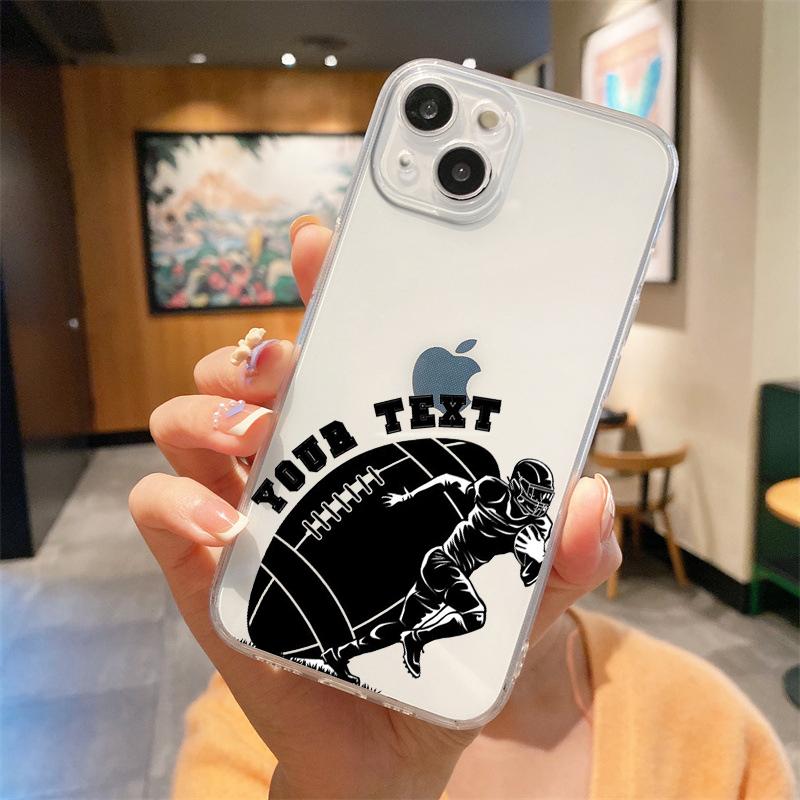 Для iPhone 15 16 14 13 12 mini 11 Pro Max XS X XR SE 7 8 Plus Силиконовый Прозрачный Чехол Мяч для Регби Роскошный Чехол для Телефона