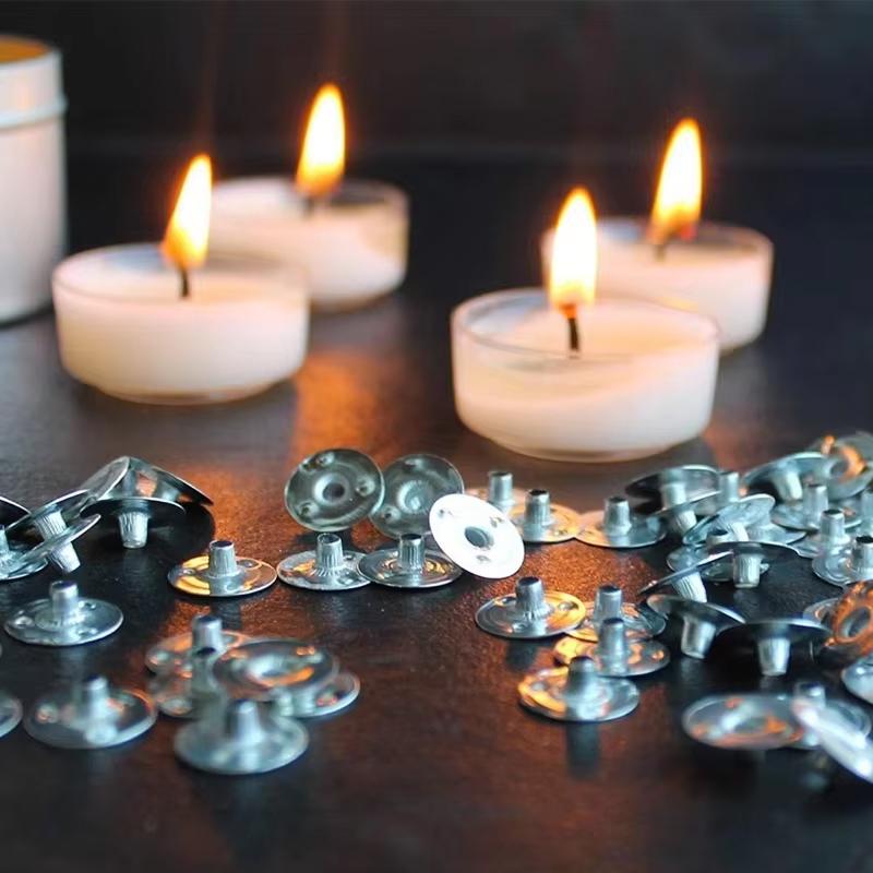 100pcs Handmade Candle Wick Tabs Metal Candle Wicks Sustainer Tabs Candle Wicks Base For DIY Candle Making DIY Craft Tools
