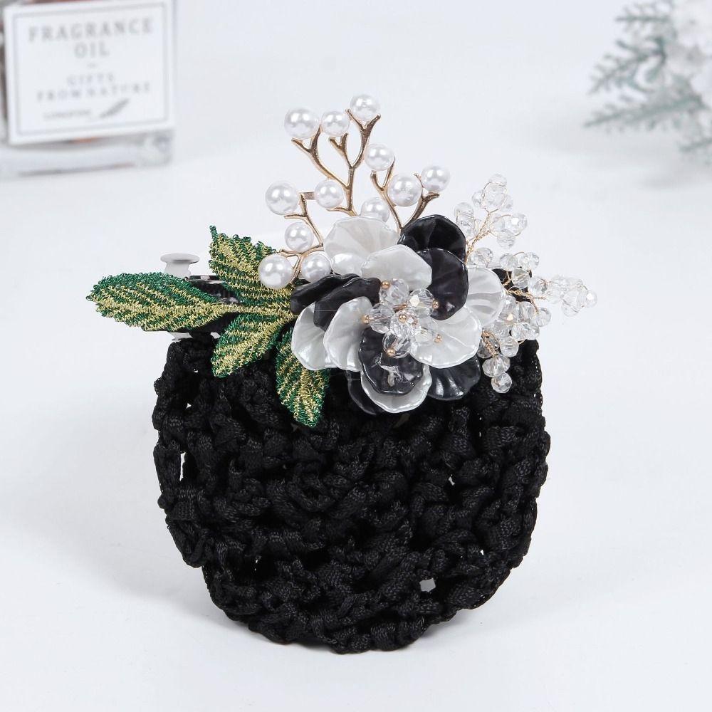 Сетка-чехол для шпилек, Снуд с цветком, Зажим-пружина, Корейский стиль, Кружевная сетка для волос, Подарок на День матери