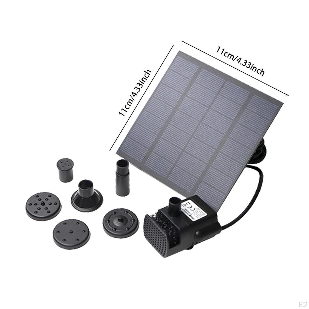 Solar Water Pump, Powered Fountain Pump with 6 Nozzles, for Garden