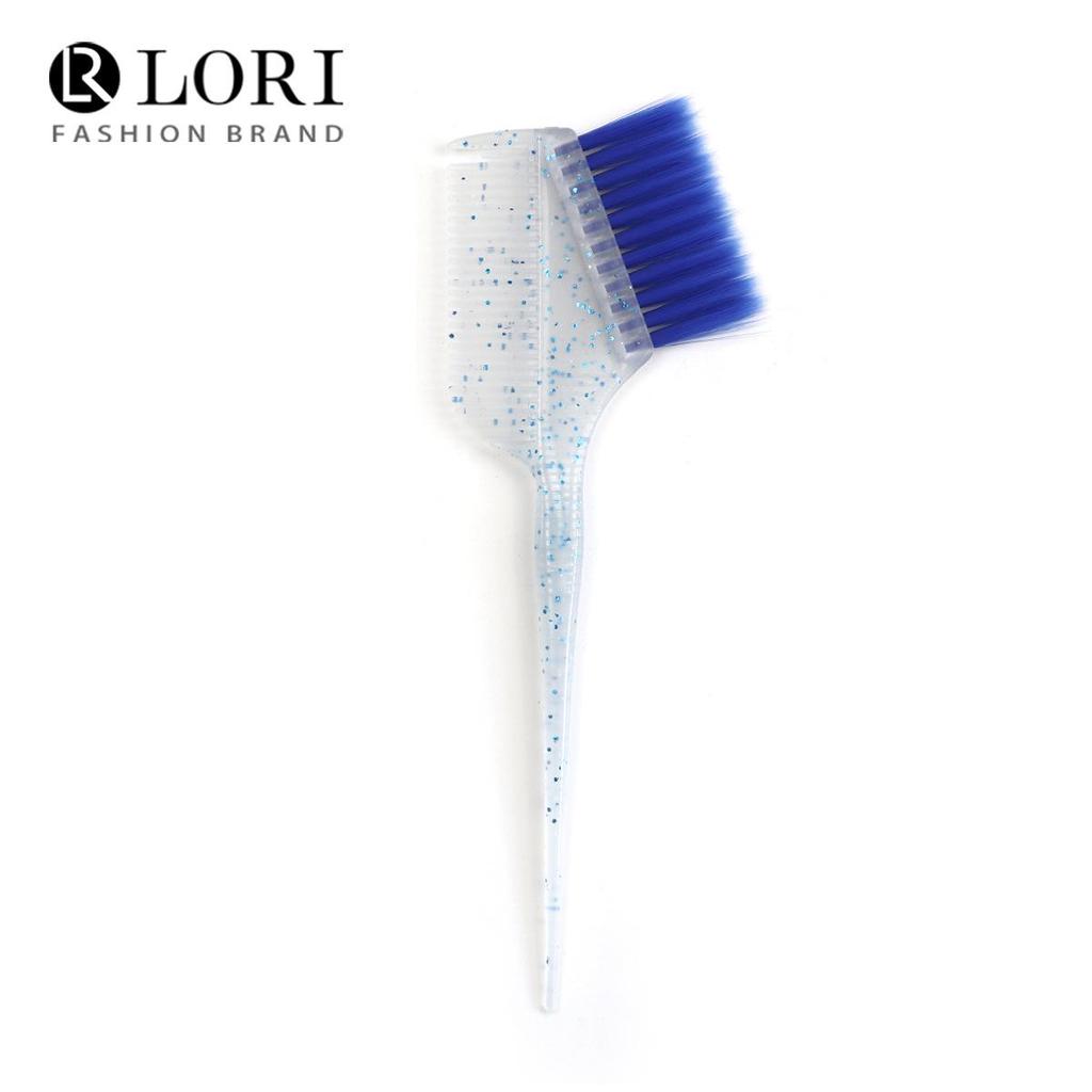 Прозрачная блестящая расческа для окрашивания волос с цветными щетинками для мелирования волос 