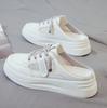 New Summer Half Trailer White Shoes Women's Shoes Wearing Lazy Inns Fashion Slippers Fashion Slippers