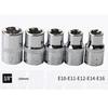 14 Pcs E-Torx Hexagonal Plum Socket Set with Case 1/4, 3/8, 1/2 In Drive Female External Star Socket Set E4-E24 Torque Sockets