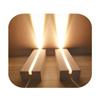 New Durable 2Pcs 3W Rectangle LED Light Display Base Wooden Stand Wood Night Lights
