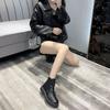 Fashion Black Short Shoes for Women Footwear Combat Female Ankle Boots Lace-up Chunky with Laces Booties Biker Punk Style Platform Y2k