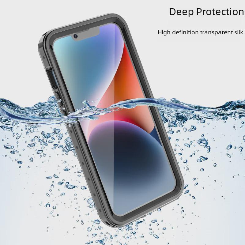 Водонепроницаемый чехол для дайвинга для iPhone 14 Pro Max - прозрачный, защитный, противоударный чехол