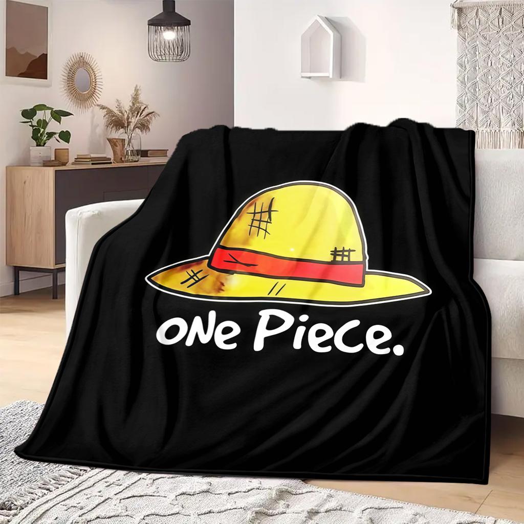 ONE PIECE Straw Hat Pirates Print Blanket Warm Comfortable Flannel Blanket Suitable for Bedrooms,Sofas, Beds,Chairs -QIAO111