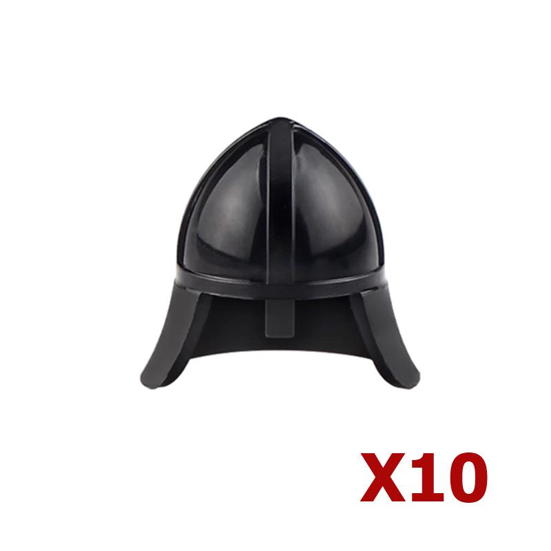 Конструктор MOC Средневековый Рыцарь Римский Солдат Аксессуар Шлем Головной убор Огненное Перо Щит Черный Орел Королевский плащ Кирпичная Игрушка