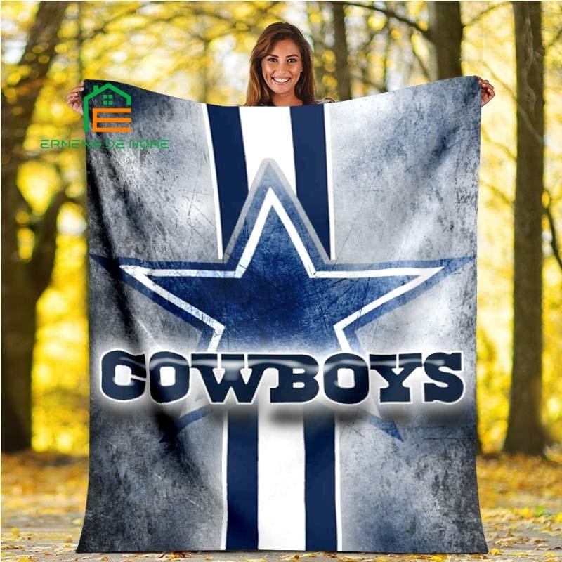 Команда по американскому футболу Dallas Cowboys Мягкий плед из фланели для гостиной/спальни Теплый плед для детей, взрослых, пожилых