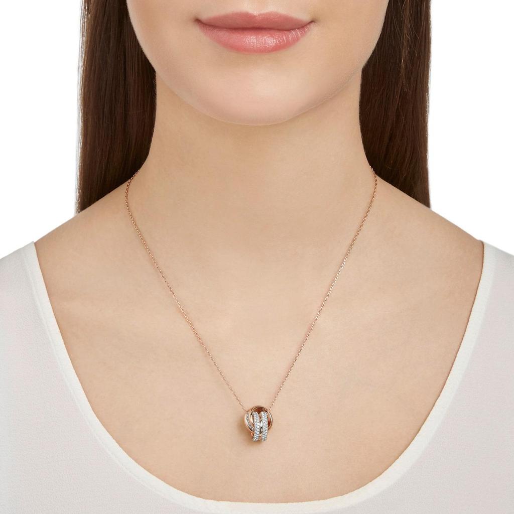 Swarovski 5240525 Women’s Rose Gold & Crystal Further Pendant Necklace