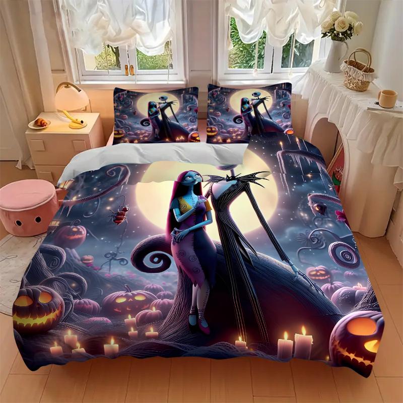 3Pcs Nightmare Before Christmas Bedding Sets For All Sizes New 3D Printed Bed Cover Comforter Duvet Cover Pillowcase Bedroom Decoration