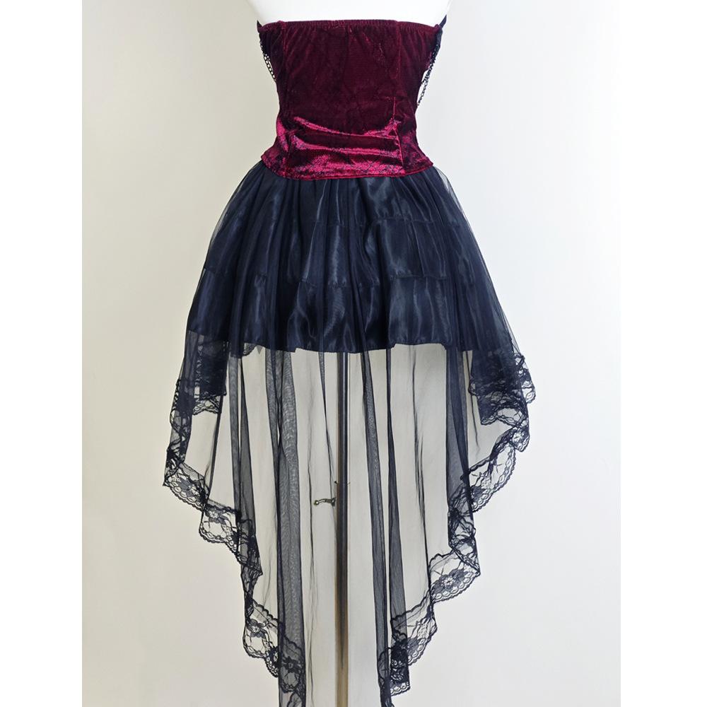 Halloween Duchess cos suit dark goth suspender skirt Lolita trailing skirt