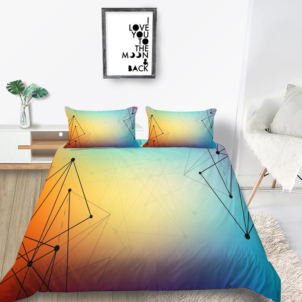 Scripes Bed Setting Soft Home Textiles Bedding Suit Bedclothes Queen King Size Bedding Teen Boys Girls 3D Quilt Covers
