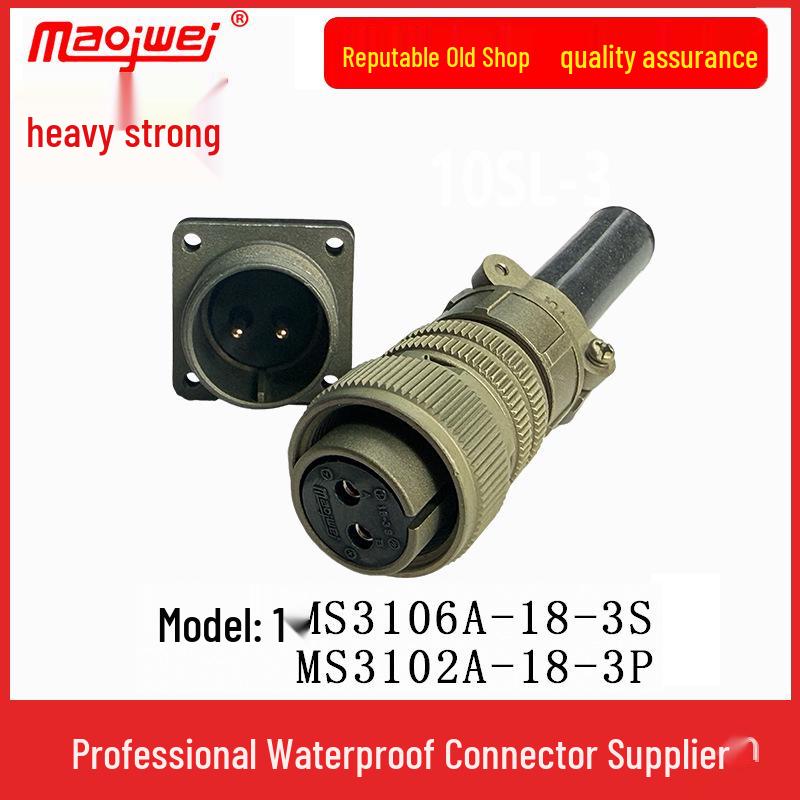 Heavy Duty 5015 2-Pin Male-Female Connector US Standard Plug MS3106A-18-3S Socket MS3102A-18-3P