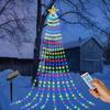 3M 9 Strands Outdoor Solar Star Icicle Ight 288 LED Solar Waterfall Star String Light Waterproof Solar Waterfall Tree Light