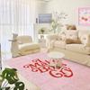 Ретро Розовый Эстетический Ковер Фанки Датский Пастельный Декор Ковер для Спальни Гостиной Современный Ковер Y2K Трендовый Акцентный Ковер Харадзюку