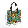  Stained Glass Pattern Tote Bag Fashion Casual Large Capacity Daily Use Handbag