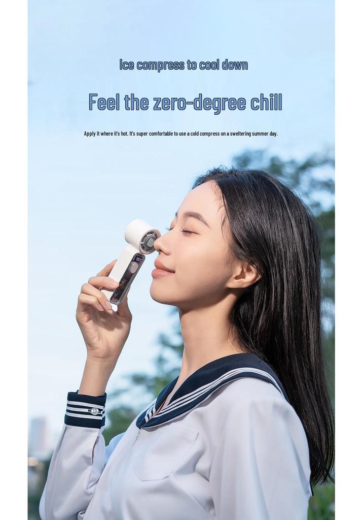 2026 Handheld Mini Cooling Fan: 100-Speed High-Power Portable Turbine for Outdoor Use.