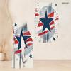 Women Plus Size Round Neck Three Quarter Sleeve Eagle Printed Flared Top Flared Pants Two Piece Set