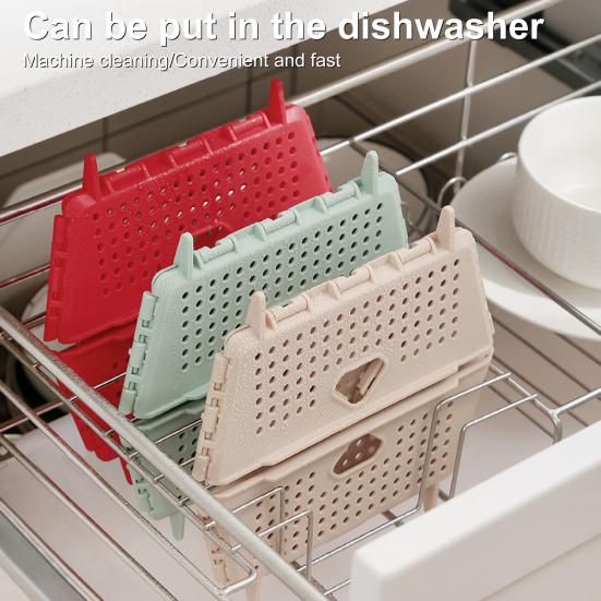 Складная многофункциональная корзина для хранения с сеткой, пищевая, без бисфенола А, самоотливная, штабелируемая корзина для фруктов и овощей