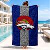 Пляжное полотенце с логотипом Denver Broncos, Быстросохнущее, Легко ухаживать, Подходит как для фитнеса, так и для пляжного отдыха, Спортивный незаменимый аксессуар