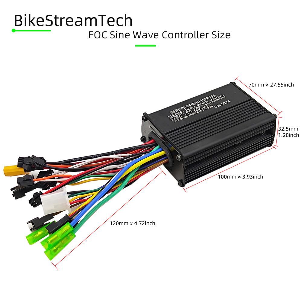 E-Bike 36V 48V 60V 500W 25A Brushless Motor Drive Sine Wave Controller Universal G51 Color LCD Kit for Electric Bicycle Scooter