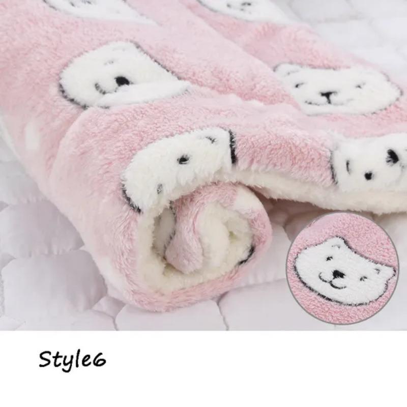 Мягкая фланель, утолщенный мягкий флисовый коврик для домашних животных, одеяло для домашних животных, коврик для кровати для щенка, собаки, кошки, диванная подушка, домашний ковер, сохраняющий тепло, спальный чехол