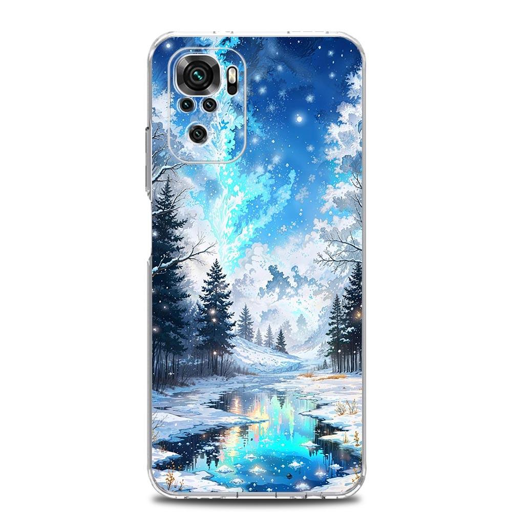 Чехол для телефона для Xiaomi Redmi Note 14 13 12 4G 9S 9 10 11 Pro Plus 5G 14C 13C 12C 10C 9A, ТПУ Чехол, Пейзаж, Зимний, Светлый Снег