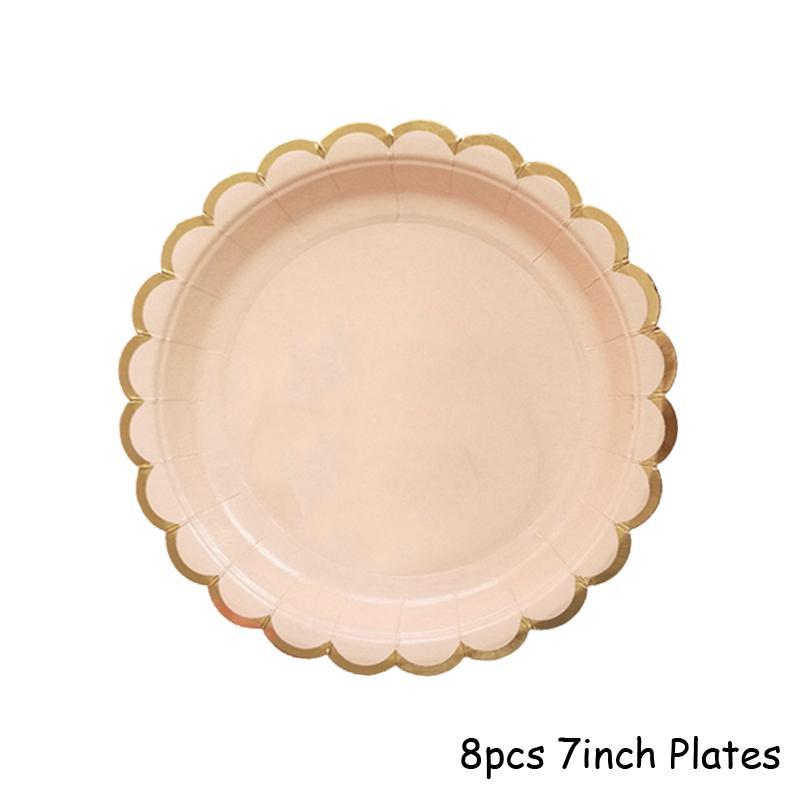 Orange Gold Party Paper Cup Plate Straw For Birthday Carnival Kids Favors Wedding Decor Disposable Tableware Party Supplies