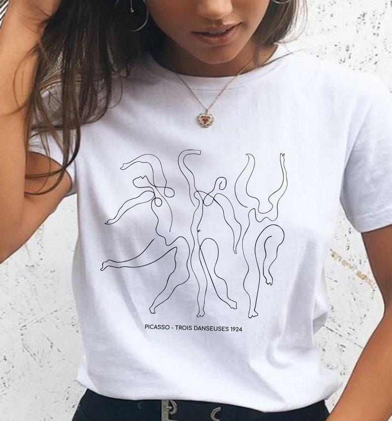 Fearless One Line Picasso T shirt - Dance - Art T shirt - Aesthetic, Unisex Tee