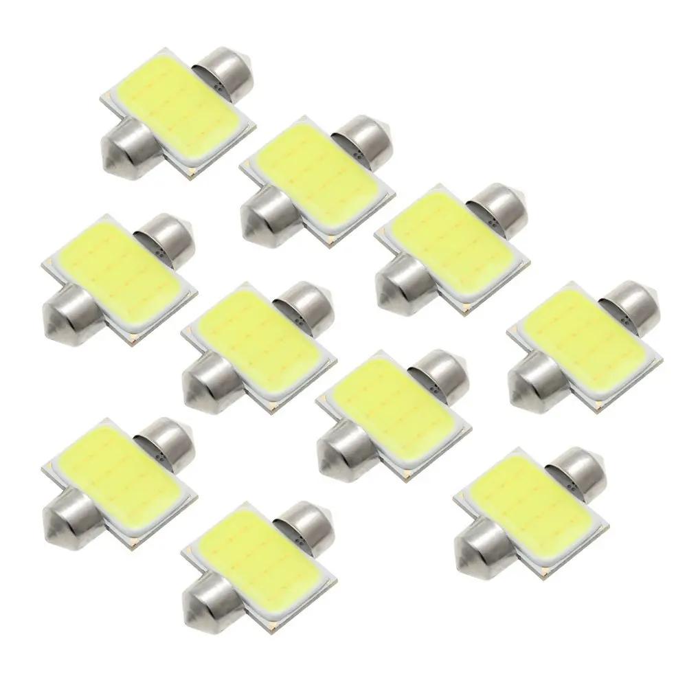 10 шт./лот Светодиодные лампы COB C5W 31 мм 36 мм 39 мм 41 мм SMD Сигнальная лампа Canbus Лампа для освещения салона автомобиля, купола 12 SMD 6500K