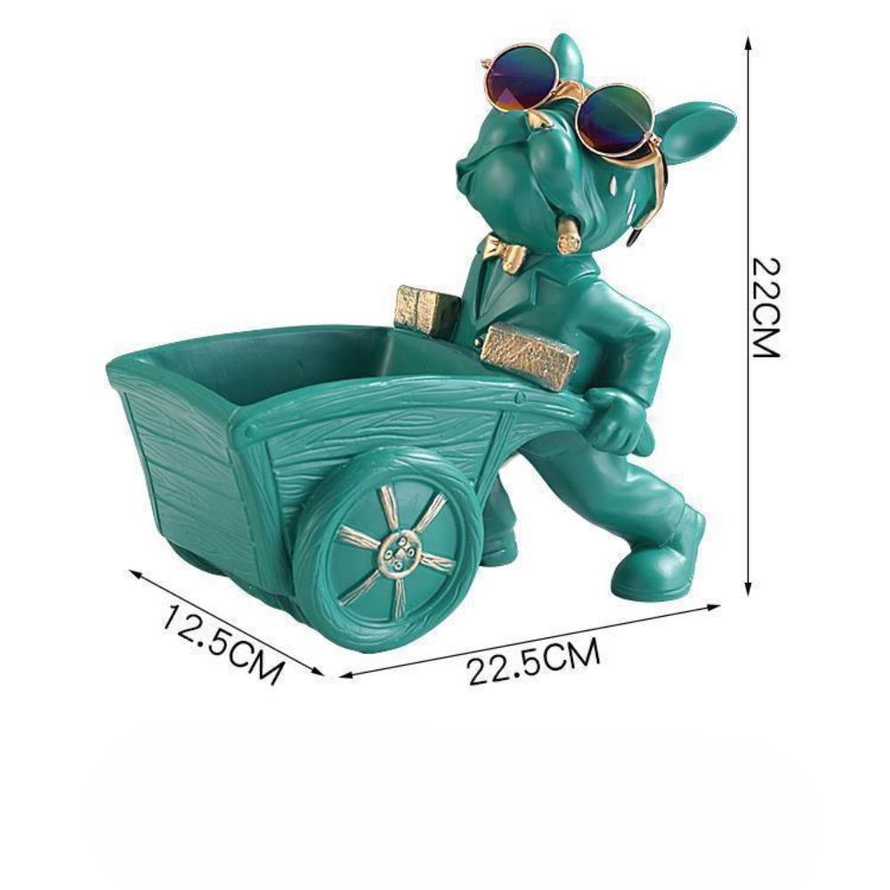 1 шт. Французский бульдог в стиле бохо в очках, фигурка тачки, полимерная скульптура, настольный декор для дома, гостиной, бара, кафе, праздника, Рождества,