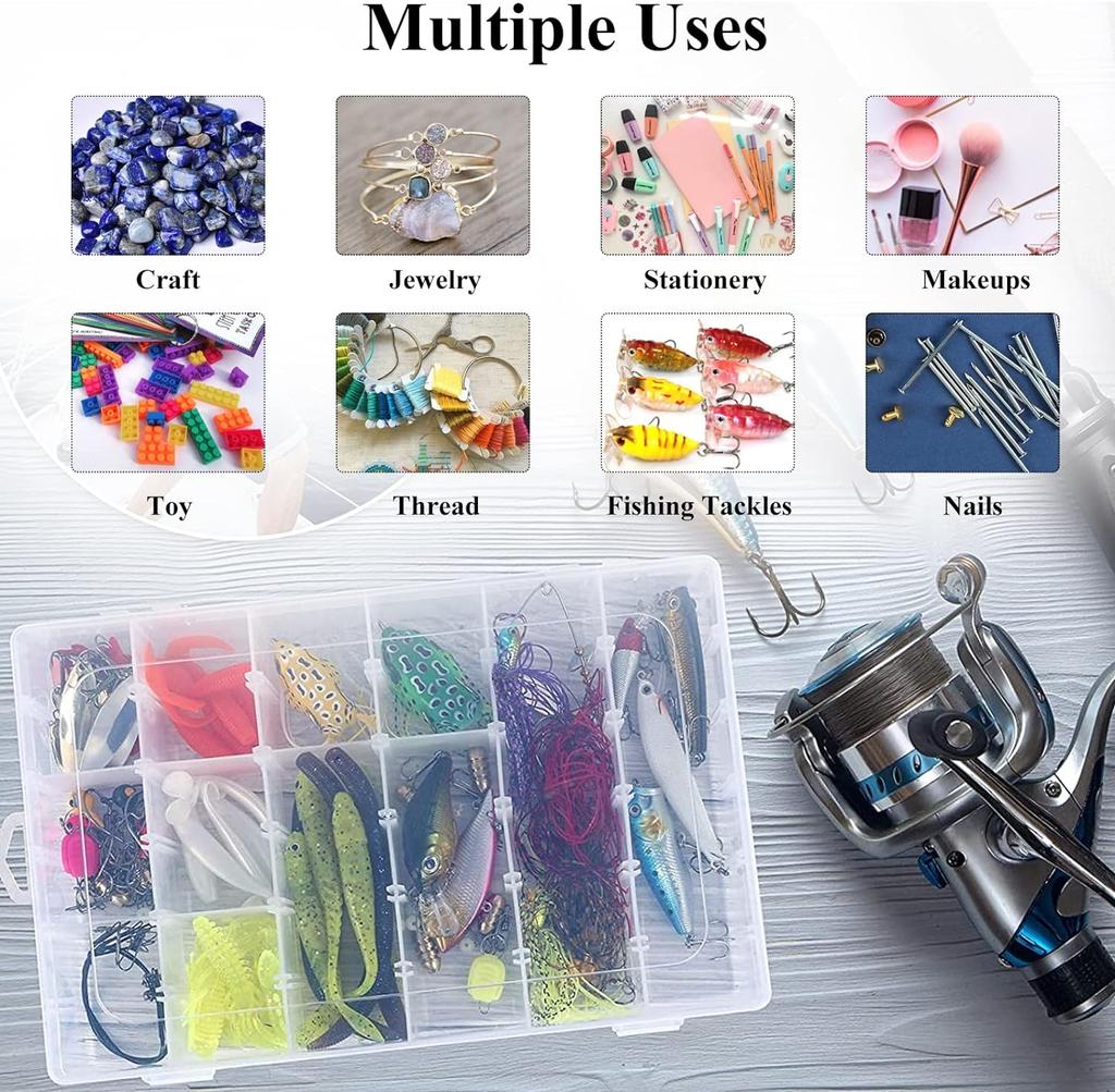 Пластиковый ящик-органайзер для бисера с 24 сетками, контейнер для хранения органайзера, разделители для декоративно-прикладного искусства из бисера.