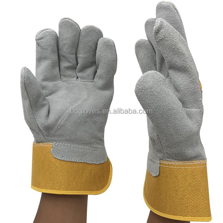 High Quality 10.5 Inch Men's AB Grade Anti-Cut PPE Buffalo Cowhide Work Safety Gloves for Construction and Rigger Work