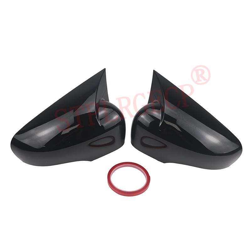 For Renault Zoe Pre-facelift 2012-2016 2017 2018 Bright Black Pattern Sticker on Side Mirror Covers Cap Horn Shape