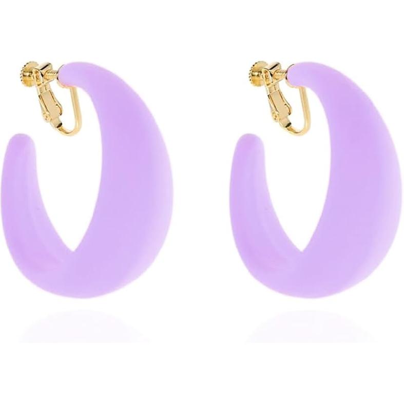 Массивные клипсы-кольца для женщин Съемные Широкие Заметные Серьги Без Прокола Модные Аксессуары 80-х 90-х Винтажные Неоновые Вечеринки Украшения Для Образа