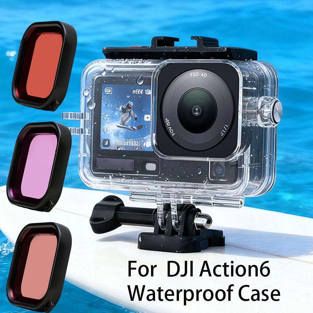 Водонепроницаемый корпус для dji Action 6, корпус для дайвинга, защитная оболочка, комплект аксессуаров для камеры для подводного спорта, водонепроницаемость 45 м