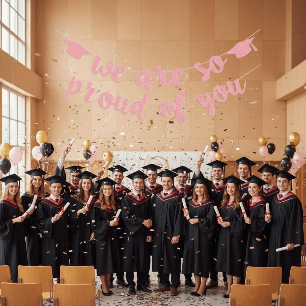 Glitter Decor Glittery Gold Garland Reusable Graduation Hanging Banner  Party Supplies