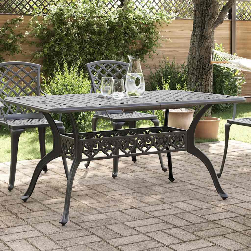 Garden Table Black 150 x 90 x 72 cm Cast Aluminum