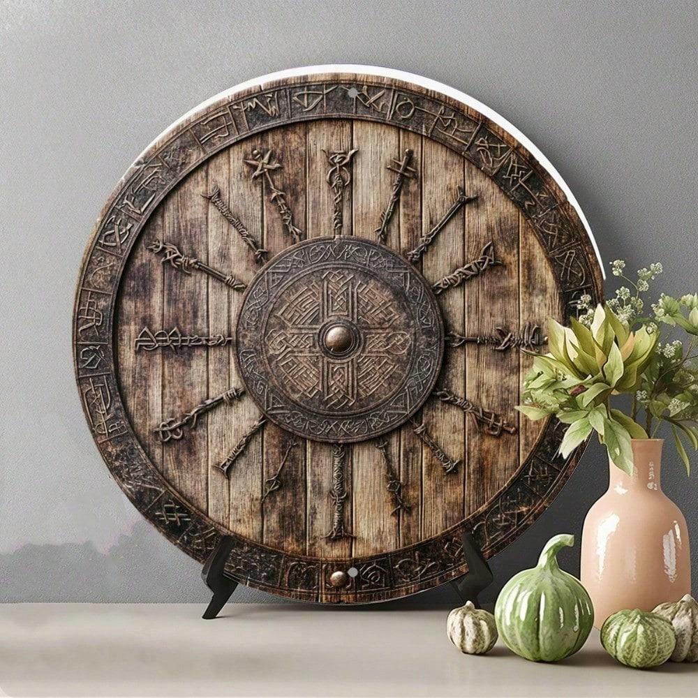 Vintage Nautical Compass Rose Aluminum Wall Art Sign 8x8 Inch Round Metal Decor