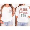 Рубашка «Иисус любит тебя» Христианская рубашка Религиозная рубашка Рубашка «Иисус» Рубашка со стихами из Библии Христианская рождественская рубашка