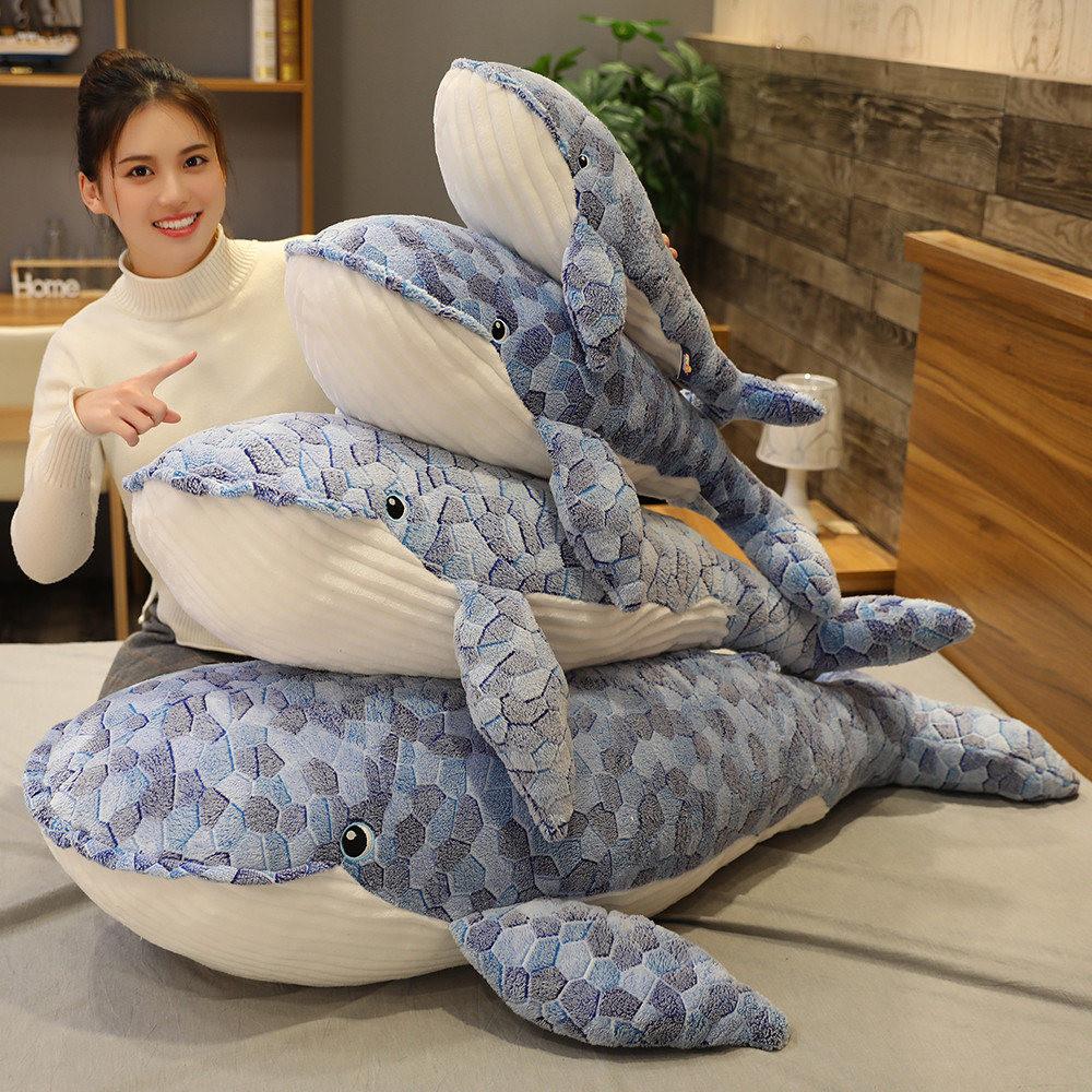 Soft And Huggable Blue Whale Plush Doll Fun Ocean Animal Design Perfect For Playtime